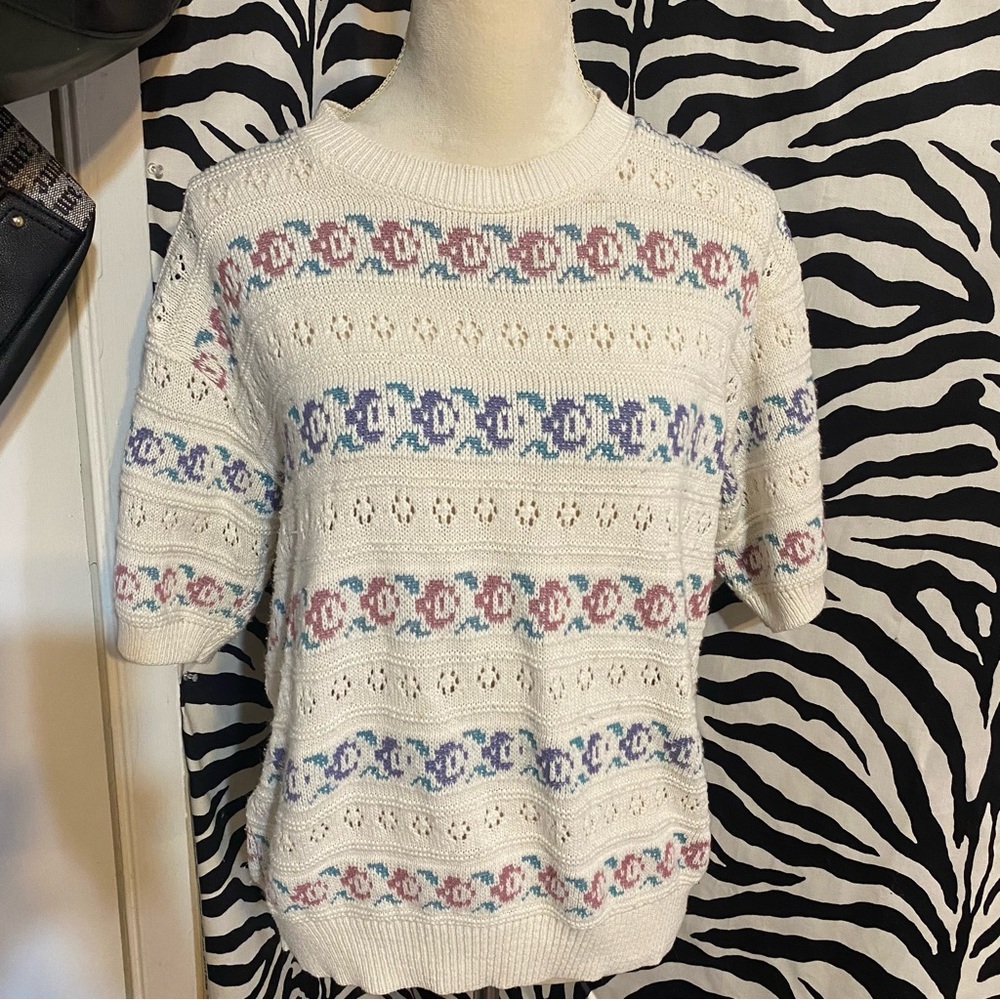 80s? Vintage knit cozy pastel sweater!!!